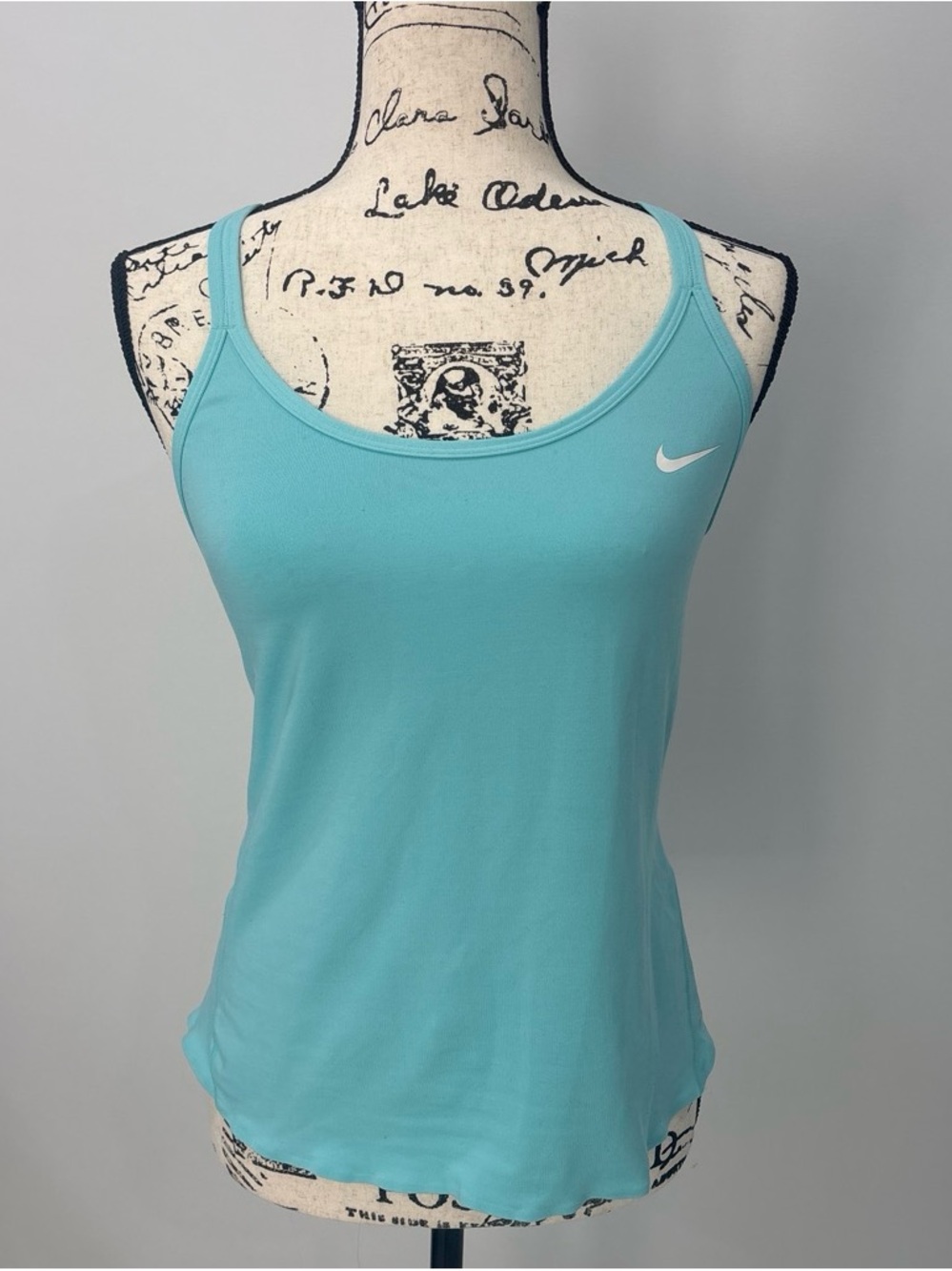 Nike Women's Aqua Tank Top with White Swoosh